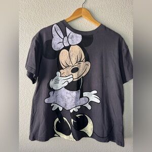 Disney Minnie Mouse Graphic Tee H&M Distressed Print Shirt Small